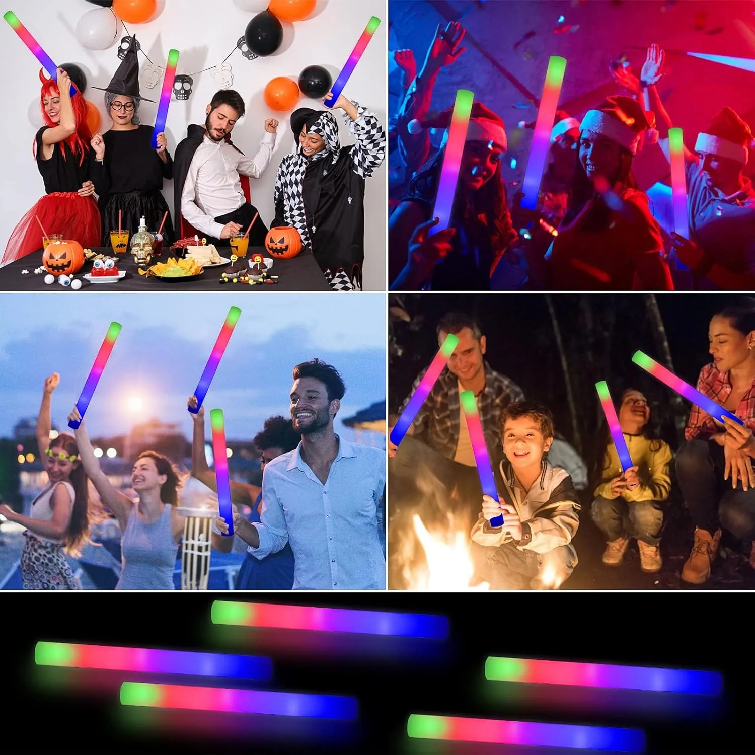 45 pcs Glow Sticks Bulk,Foam Glow Sticks 3 Flashing Modes for Wedding Glow in The Dark Party Supplies, Light up Wand for Birthday, Outdoor Camping, Raves