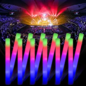 45 pcs Glow Sticks Bulk,Foam Glow Sticks 3 Flashing Modes for Wedding Glow in The Dark Party Supplies, Light up Wand for Birthday, Outdoor Camping, Raves