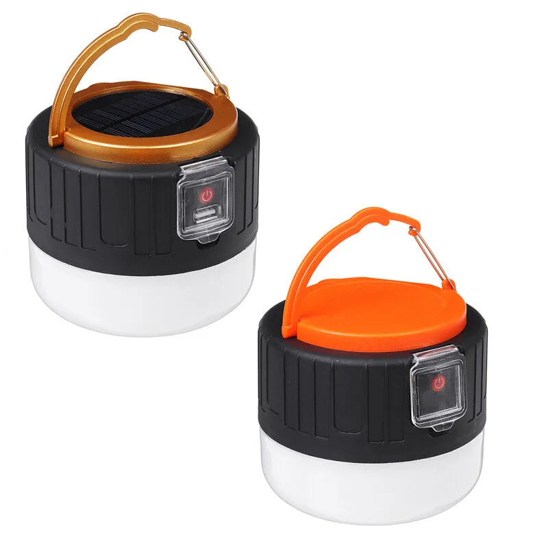 450W Solar LED Camping Light Tent Lamp USB Rechargeable Bulb Lantern Flashlight