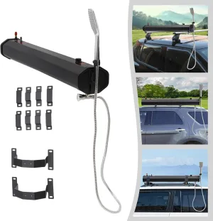 4.76 Gallon Portable Car Camping Shower with Storage Bag and 5.58 Feet of Water Hose, for Surfing, Beach Trips, Camping, Off-Roading, Fishing, Three-Way Travel, etc.