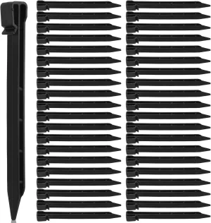 50 Pack Inflatables Stakes 10 inch Heavy Duty Black Plastic Stakes Tent Stakes Anchoring Spikes for Edging Terrace Board and Christmas Inflatables Garden Decorations Nails