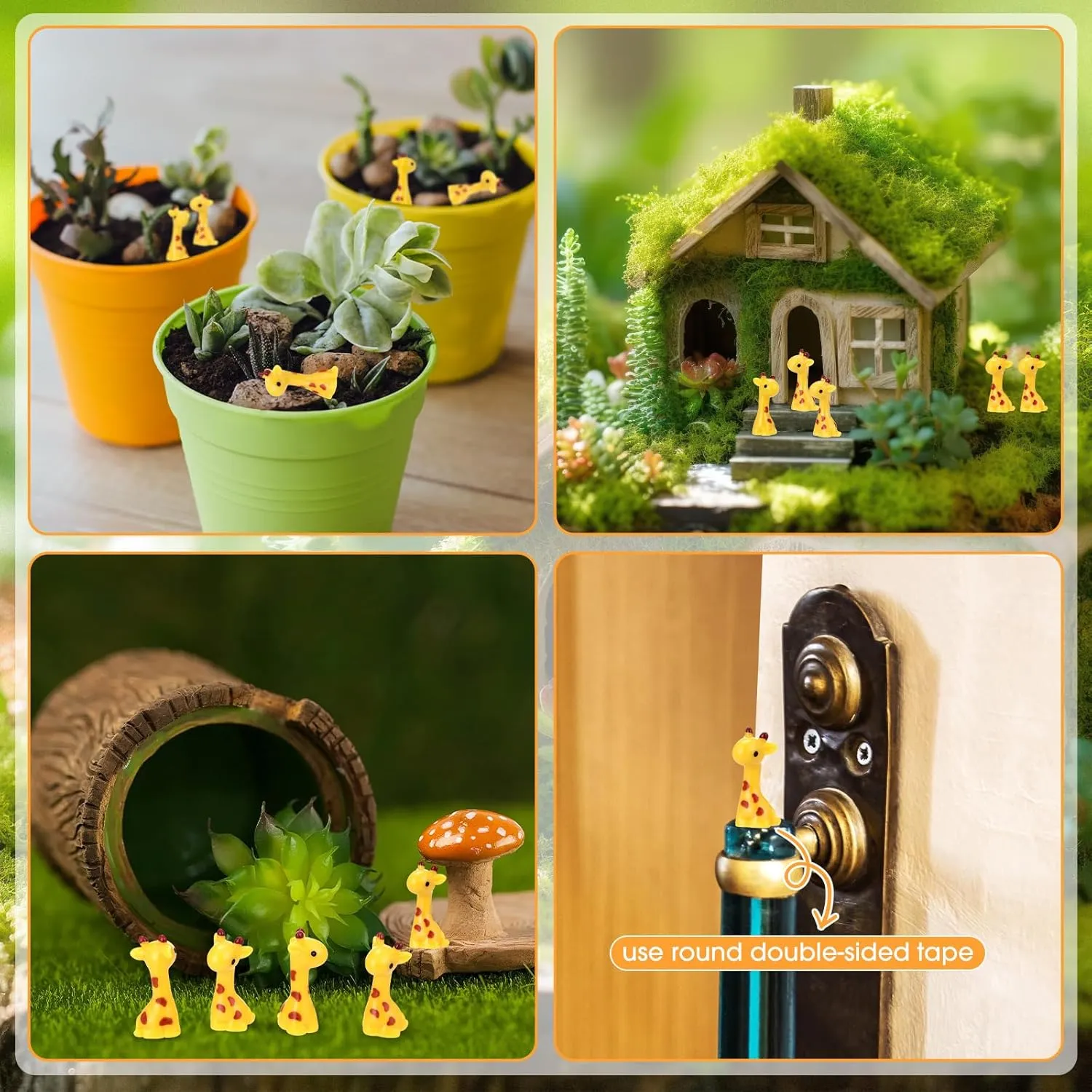 50 Pcs Mini Resin Giraffe Tiny Giraffe Resin Ornaments for Garden Home Decoration Zoo Animal Micro Landscape Ornaments Kit Fairy Dollhouse Accessories (Delicate)