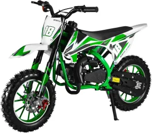 50CC Dirt Bike, Kids Dirt Bike, 2-Stroke Gas Motorcycle for Kids, Gas Power Pocket Rocket Bike,Mini Bike Gas Powered, Off Road Mini Motorcycle Max Load 330Lbs, Speeds Up to 25MPH Green