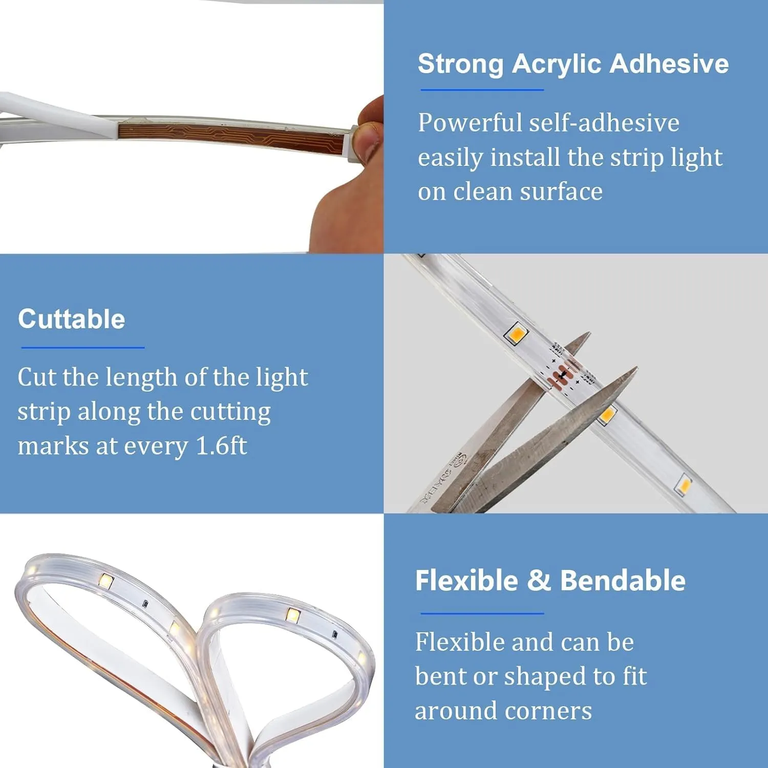 50Ft Solar Strip Lights Outdoor, Waterproof LED Light Strip Auto On/Off, Rechargeable Strip Lights 8 Mode with Remote Timer Acrylic Tape for Deck Patio Pool Pathway Camping Decor (Warm White)