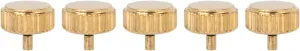 5pcs Golden Steel Watch Crown Parts, Sturdy Watch Heads for Quartz Mechanical Watches, Professional Repair Accessory, Lightweight and Easy to Carry