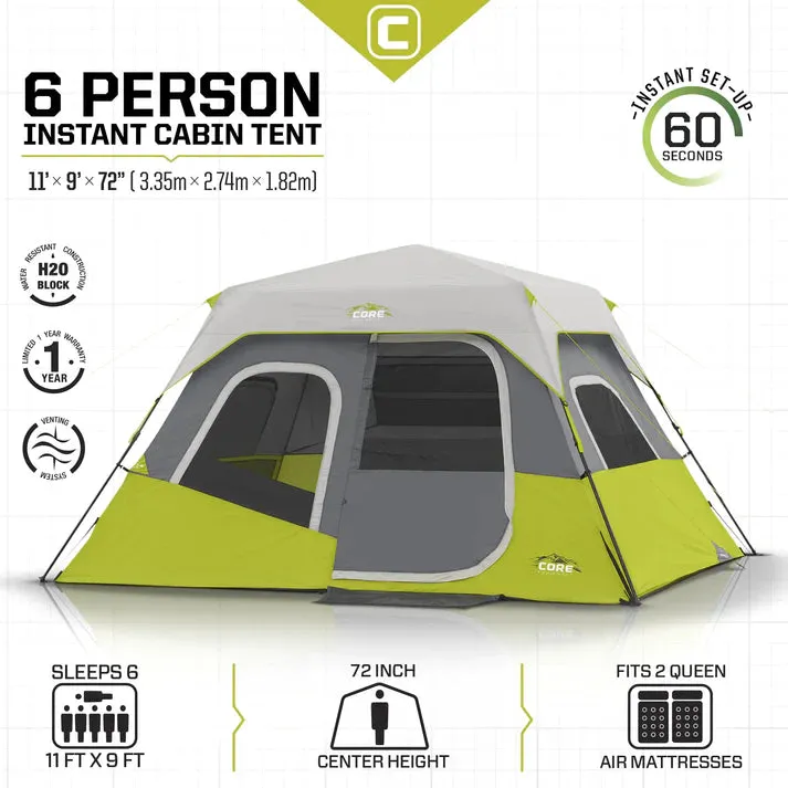 6 Person Instant Cabin Tent