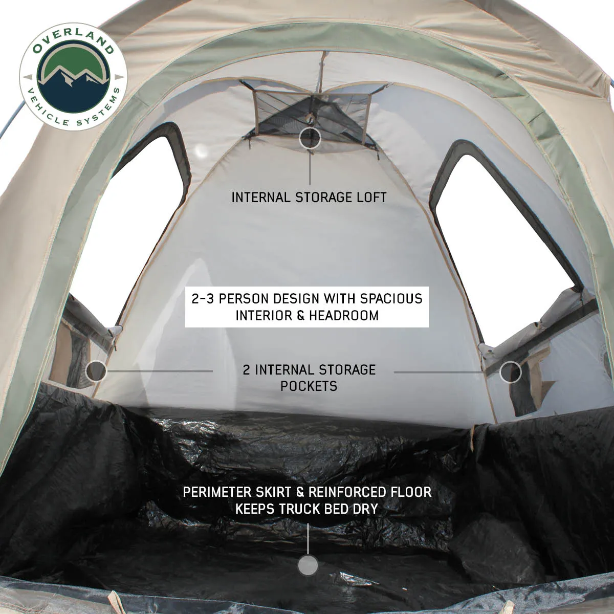6.5', Cloud-integrated TACT & Tent Size Full Body Plug-in Rainfly Green Bed Tan LD -