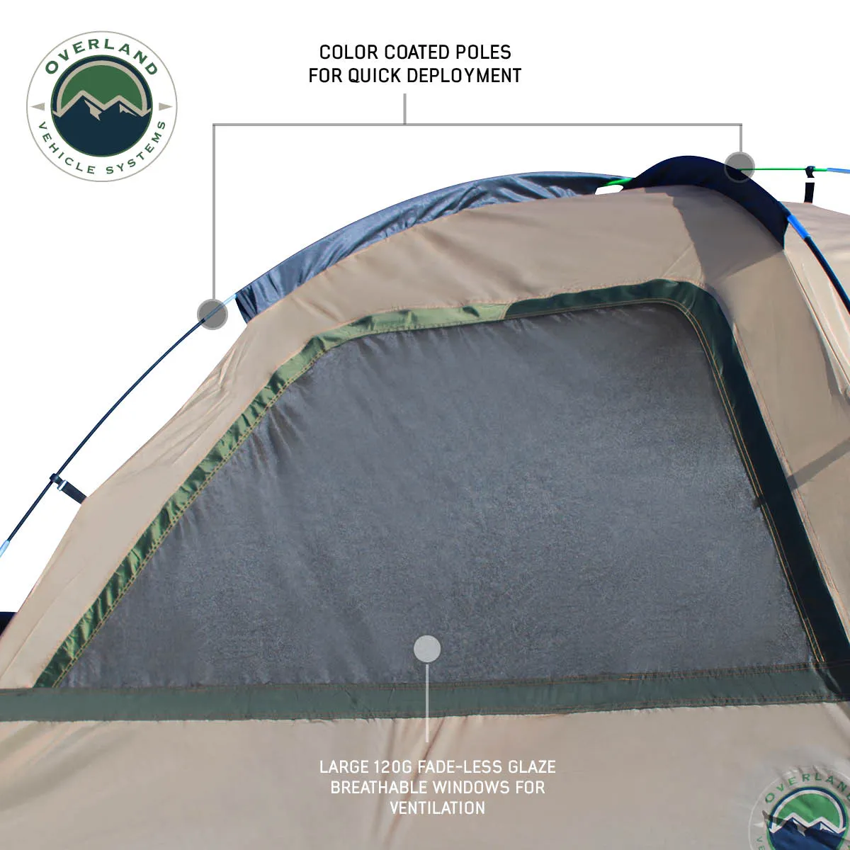 6.5', Cloud-integrated TACT & Tent Size Full Body Plug-in Rainfly Green Bed Tan LD -