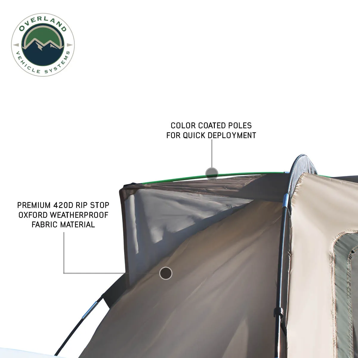6.5', Cloud-integrated TACT & Tent Size Full Body Plug-in Rainfly Green Bed Tan LD -