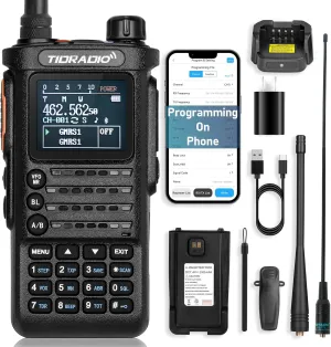 8 Watt TD-H8 GMRS Radio Handheld (2nd Gen) with Bluetooth Programming, GMRS Repeater Capable, NOAA, 5 Watt Long Range Two Way Radios Walkie Talkies with 771 GMRS Antenna, 2500mAh Rechargeable Battery
