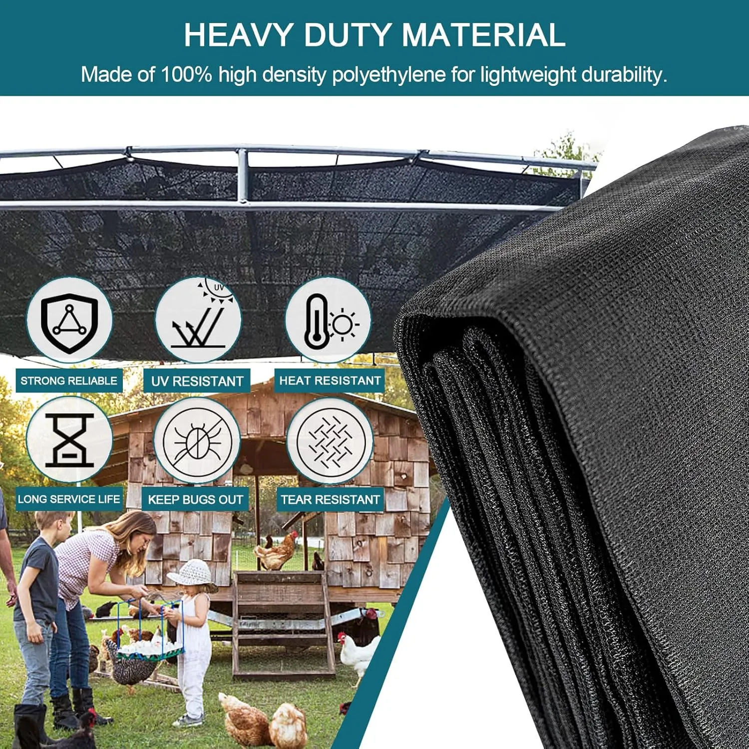 90% Shade Cloth for Garden, 20x20 FT Shade Cloth, Shade Cloth with Grommets, Garden Shade Cloth for Plants Heat Protection, Shade Tarps for Greenhouse, Outdoor Patio,16x33ft/5x10m