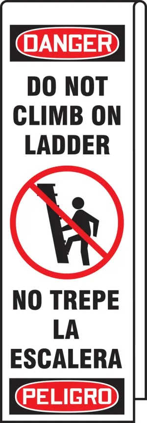 Accuform KLB761 Ladder Shield Wrap, Legend "Danger Do Not Climb On Ladder" (Spanish Bilingual), 10-Ounce Reinforced Vinyl with Metal Grommets, 87" Length x 13" Width, Includes Padlock with Key