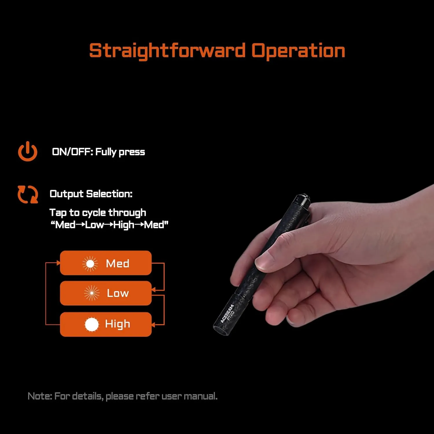 ACEBEAM PT20 2 AAA EDC Flashlight Rechargeable, 500 High Lumens Pen Flashlight with Clip, Compact Pocket MINI LED Flash Light, Super Bright Small Pen Light for Camping, Home, Work(Aluminum Material)