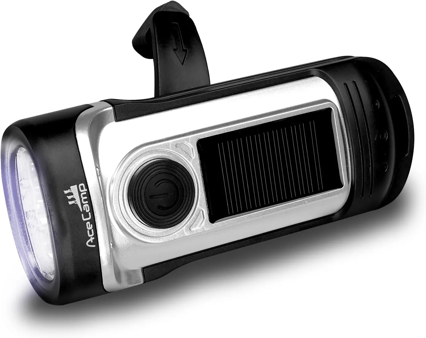 AceCamp Flashlight Hand Crank Solar Powered, IPX6 Emergency Flashlight, Outdoor Rescue, Camping, Hiking