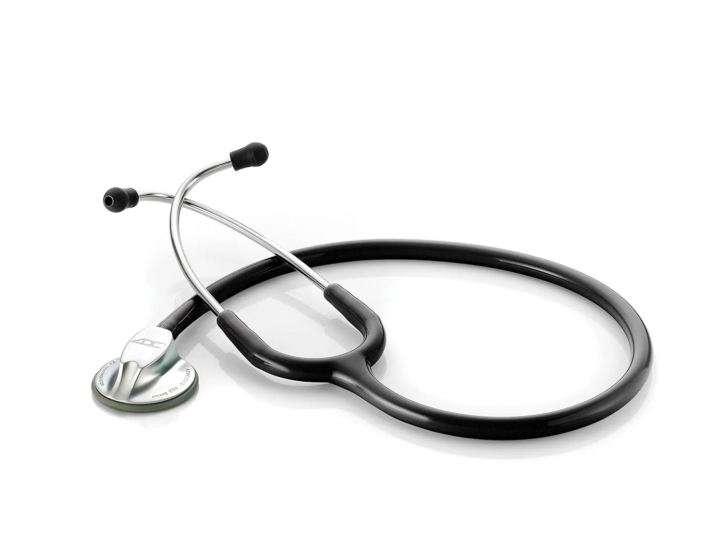ADC Adscope Lite 612 Lightweight Platinum Clinician Stethoscope with Tunable AFD Technology, 30.5 inch Length, Black