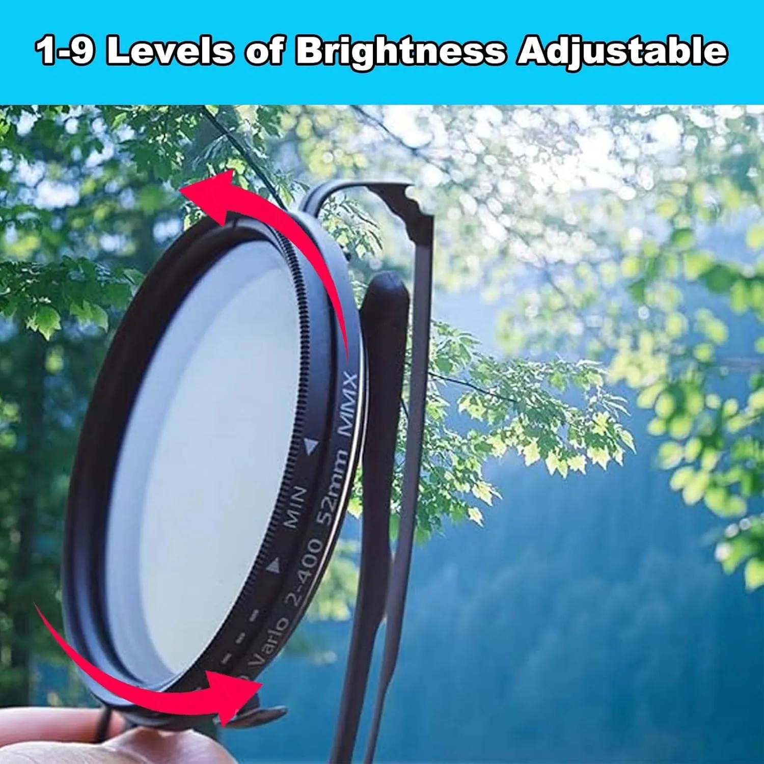 Adjustable Sunglasses, 1-9 Gears Adjustable Rounded Tint Sunglasses, Polarized Glasses with Nd Filter Lenses for Men(2*Black,49mm)