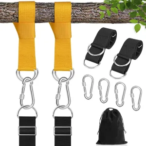 Adjustable Tree Swing Straps Hanging Kit (Set of 4) Hammock Straps for Trees - Great for Hammock Tree Straps and Tree Straps for Swing, Adjustable 6FT Supports 2000 lbs