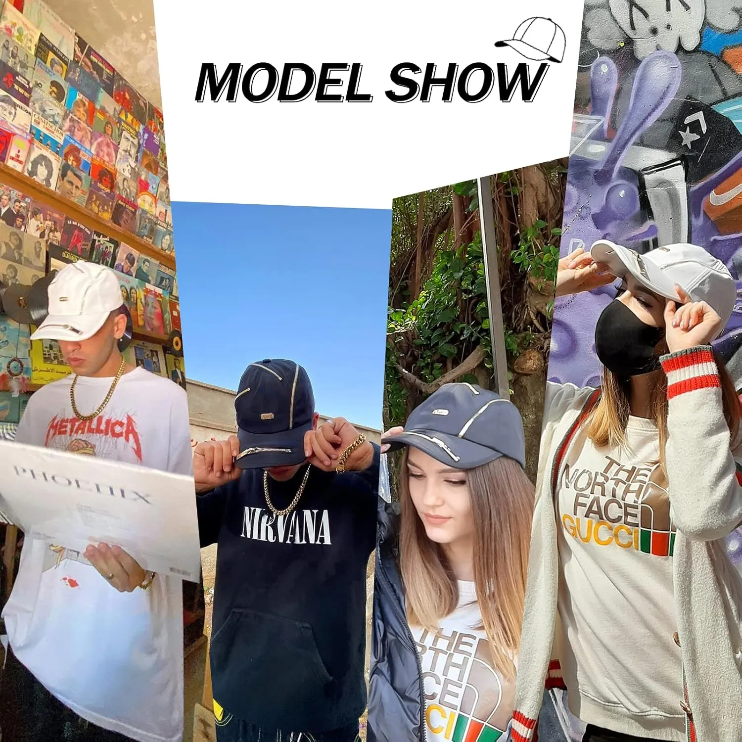 Adjustable Zipper Baseball Cap - Lightweight Streetwear Hip Hop Hat, Unique Pocket Design for Men & Women