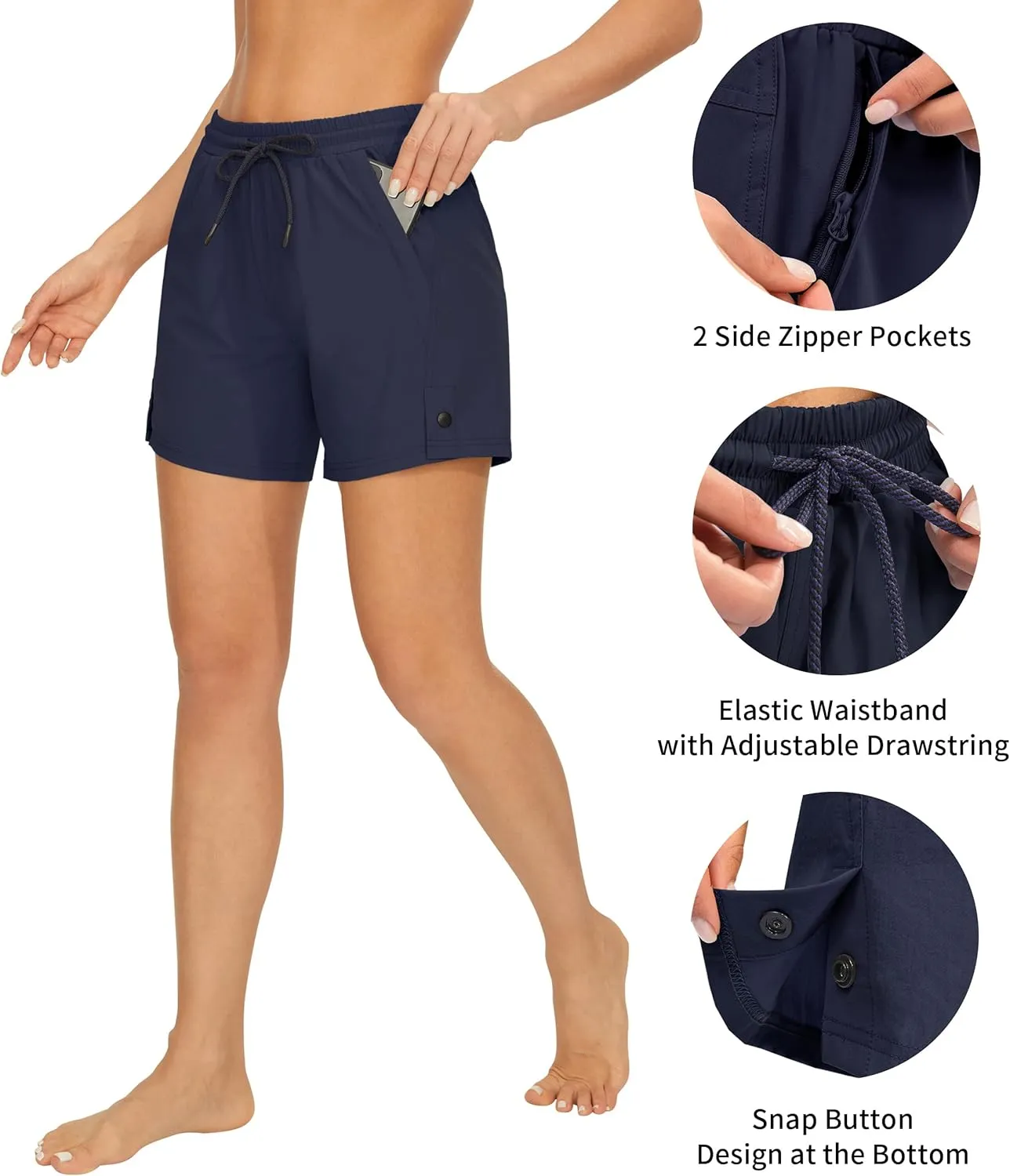 AFITNE Women's 4" Hiking Shorts Quick Dry Lightweight Outdoor Shorts Travel Athletic Golf Shorts with Pockets Water Resistant
