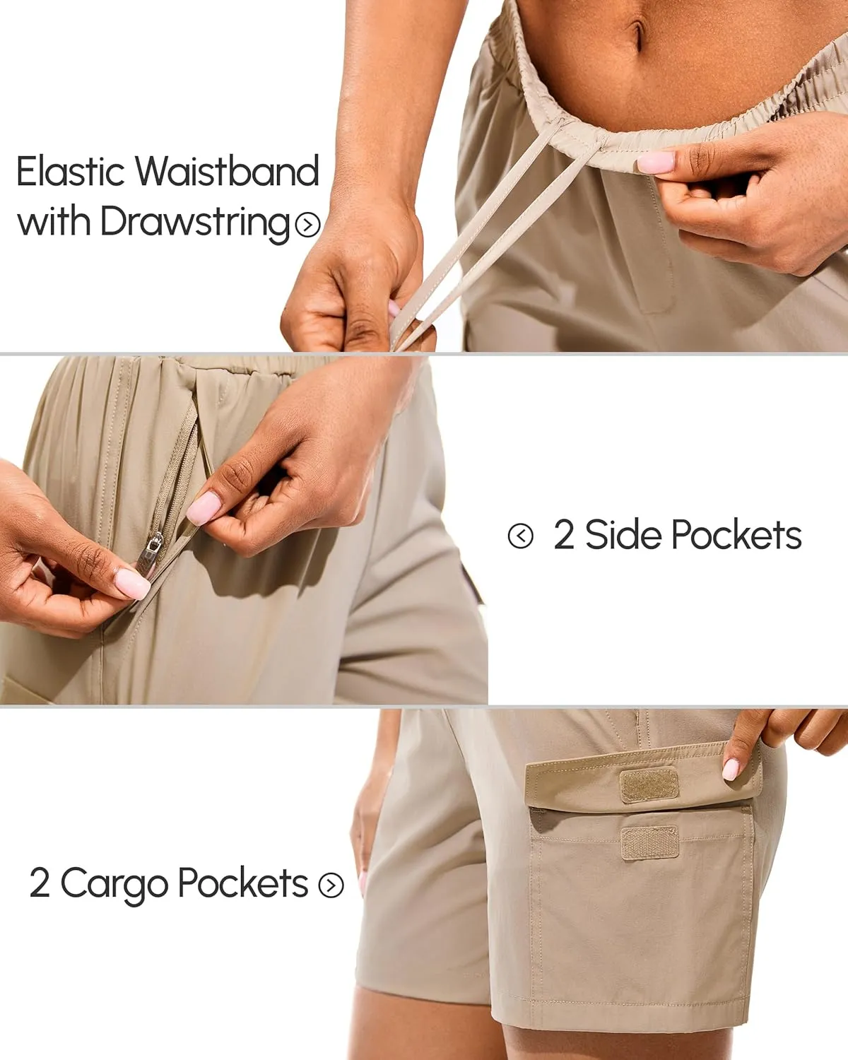 AFITNE Women's 5"/ 7" Hiking Cargo Shorts Quick Dry Lightweight Summer Athletic Running Shorts with Pockets UPF 50 