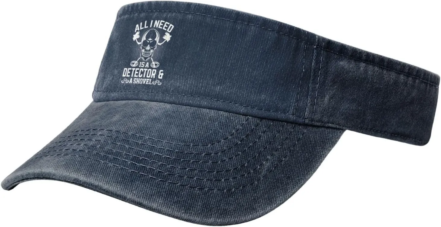 All I Need Detector A Shovel Sun Visor Hats for Women Men Adjustable Cotton Sun Hat Golf Cap