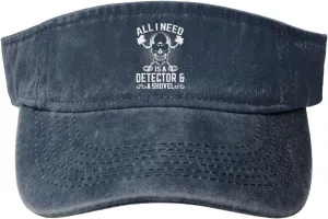 All I Need Detector A Shovel Sun Visor Hats for Women Men Adjustable Cotton Sun Hat Golf Cap