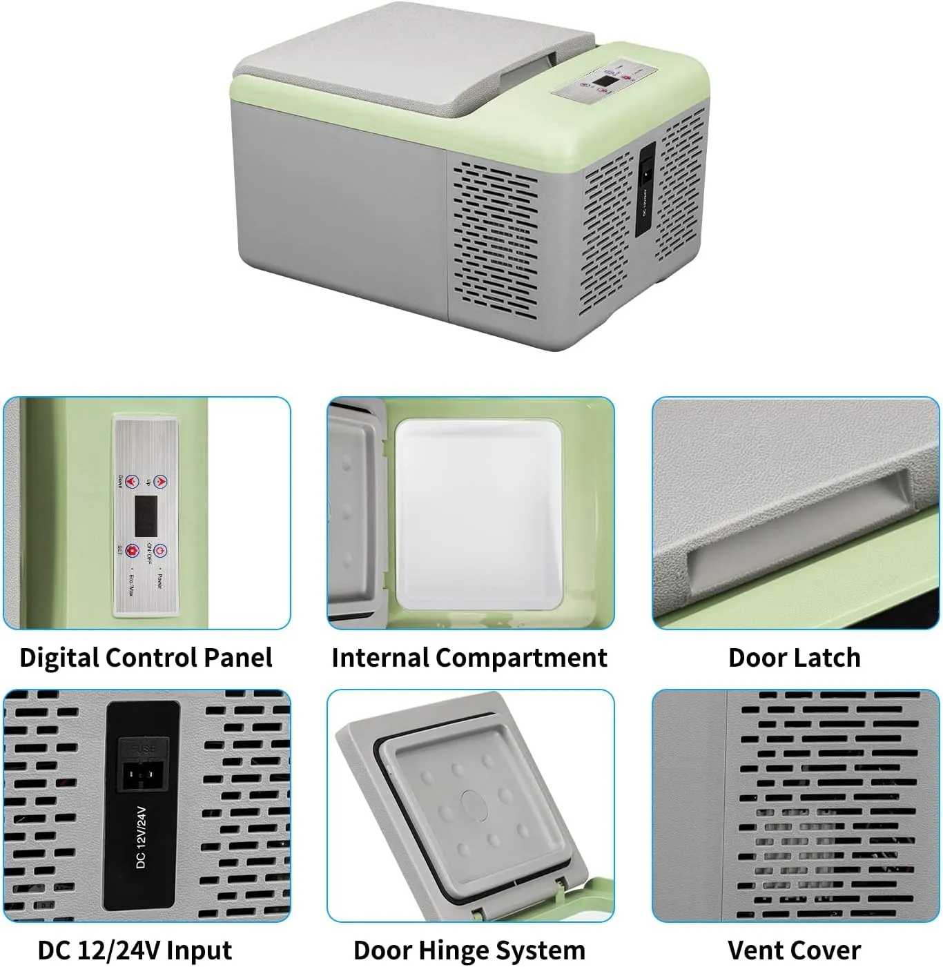 Alpicool C9PT Mini Portable Freezer, 12 Volt Car Refrigerator, 10 Quart Fast Cooling, with 12/24V DC and 100-240V AC for Outdoor, Camping, RV, Truck, Boat