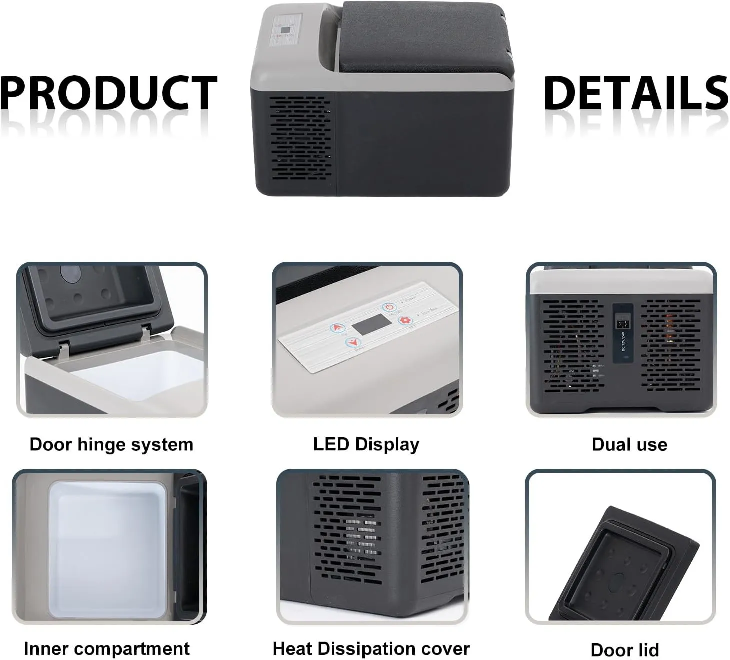 Alpicool C9PT Portable Car Freezer Cooler, 12 Volt Car Refrigerator, 10 Quart Fast Cooling, with 12/24V DC and 100-240V AC for Outdoor, Camping, RV, Truck (Black&Grey)
