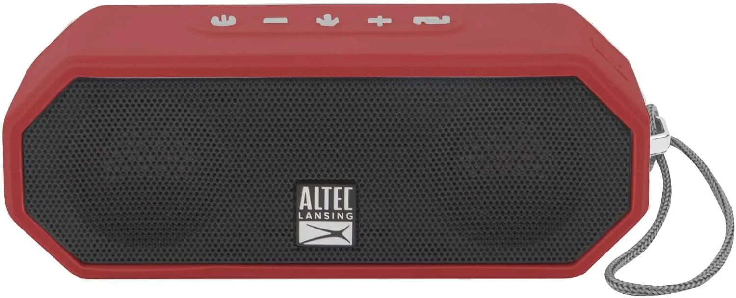 Altec Lansing LifeJacket H2O 4 - Waterproof Bluetooth Speaker, Durable & Portable Speaker with Voice Assistant, 10 Hour Battery Life & 100 Foot Range, True Red