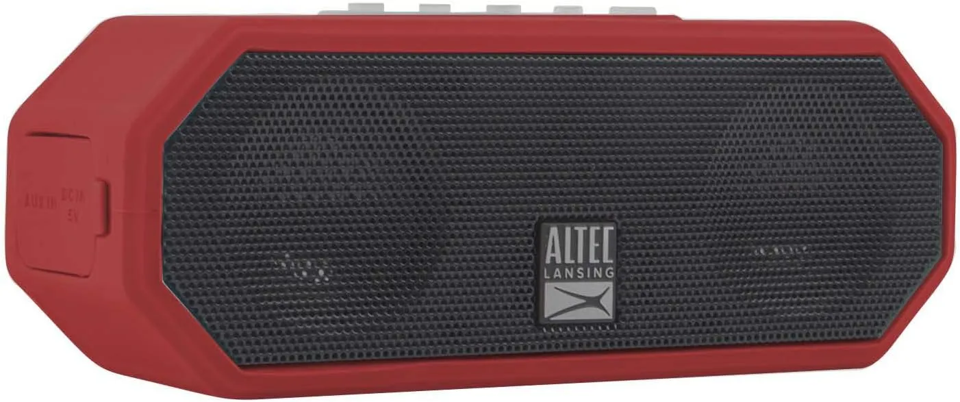 Altec Lansing LifeJacket H2O 4 - Waterproof Bluetooth Speaker, Durable & Portable Speaker with Voice Assistant, 10 Hour Battery Life & 100 Foot Range, True Red