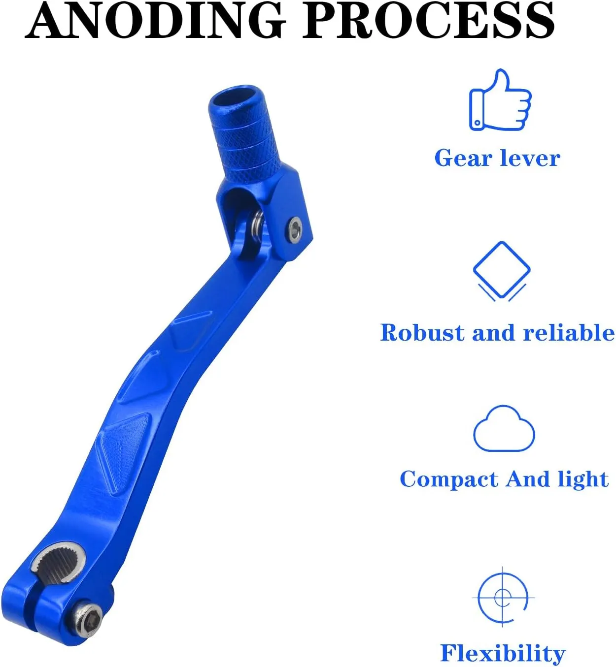 Aluminum Folding Shifter, CNC Metal Gear Shift Lever Universal Rustproof for ATV for Motorcycle for Pit Bikes (Blue)