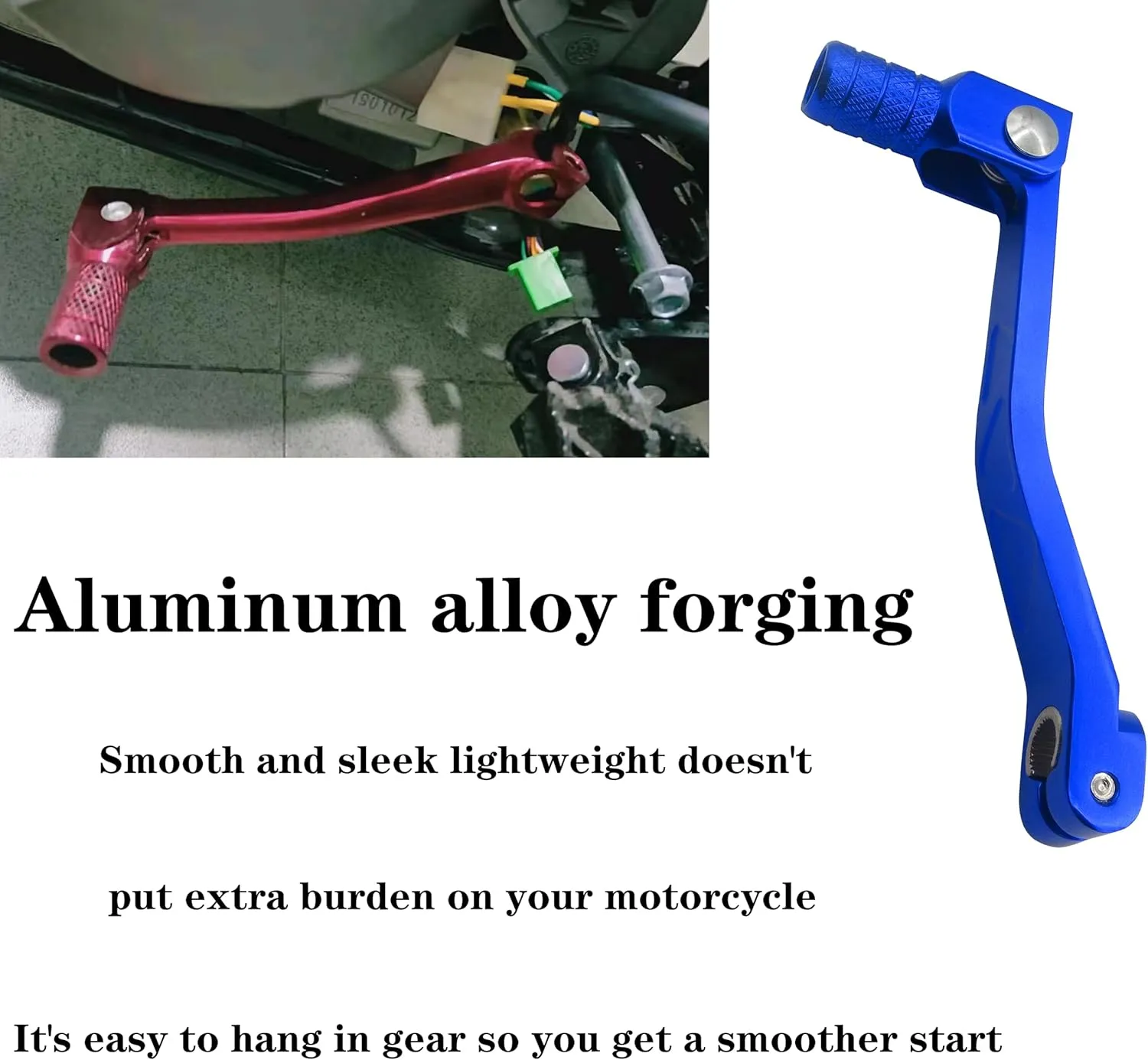 Aluminum Folding Shifter, CNC Metal Gear Shift Lever Universal Rustproof for ATV for Motorcycle for Pit Bikes (Blue)