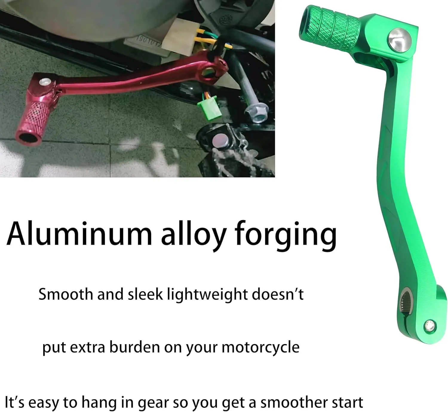 Aluminum Folding Shifter, CNC Metal Gear Shift Lever Universal Rustproof for ATV for Motorcycle for Pit Bikes (Green)