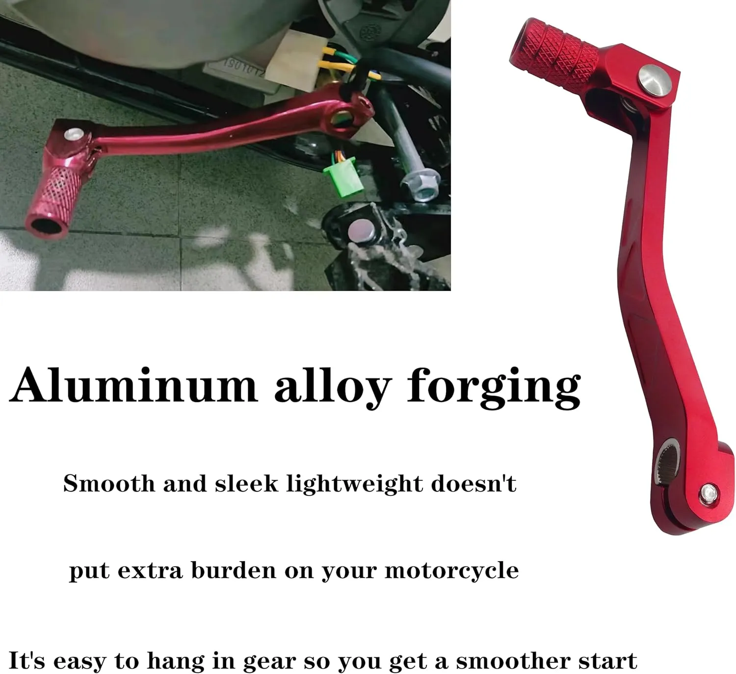 Aluminum Folding Shifter, CNC Metal Gear Shift Lever Universal Rustproof for ATV for Motorcycle for Pit Bikes (Red)