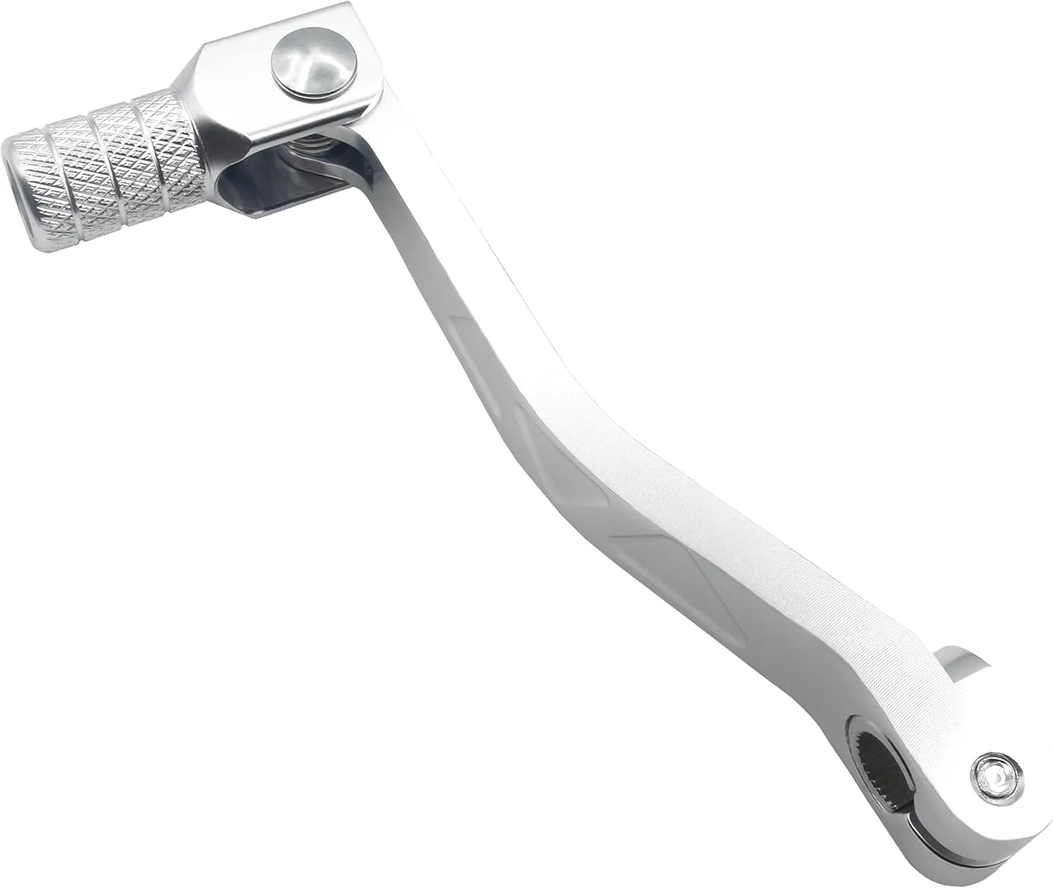 Aluminum Folding Shifter, CNC Metal Gear Shift Lever Universal Rustproof for ATV for Motorcycle for Pit Bikes (Silver)