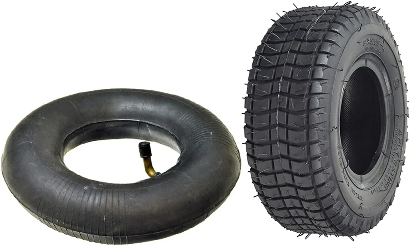 AlveyTech 9"x3-1/2" Scooter Inner Tube and Tire Kit (Set-2) - Durable Pneumatic Rubber Tires, Replacement Electric Parts, Gas, Mobility 2-Wheel Folding Scooters, Mini Bikes, Pocket Power Pit