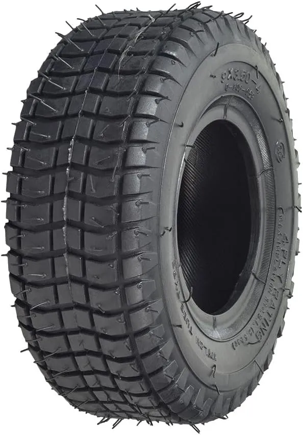 AlveyTech 9"x3-1/2" Scooter Tire (Set-2) - Durable Pneumatic Rubber Tires, Directional Tread, Replacement Electric Parts, Gas, Mobility 2-Wheel Folding Scooters, Mini Bikes, Pocket Power Pit