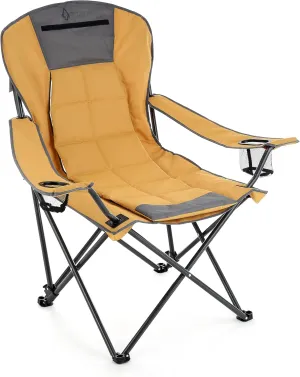 ARROWHEAD OUTDOOR Portable Folding Hybrid 2-in1 Camping Chair, Adjustable Recline, Vent, Padding, Cup Holder & Storage Pouch, Heavy-Duty, Oversize, Supports 300lbs, Includes Bag, USA-Based Support