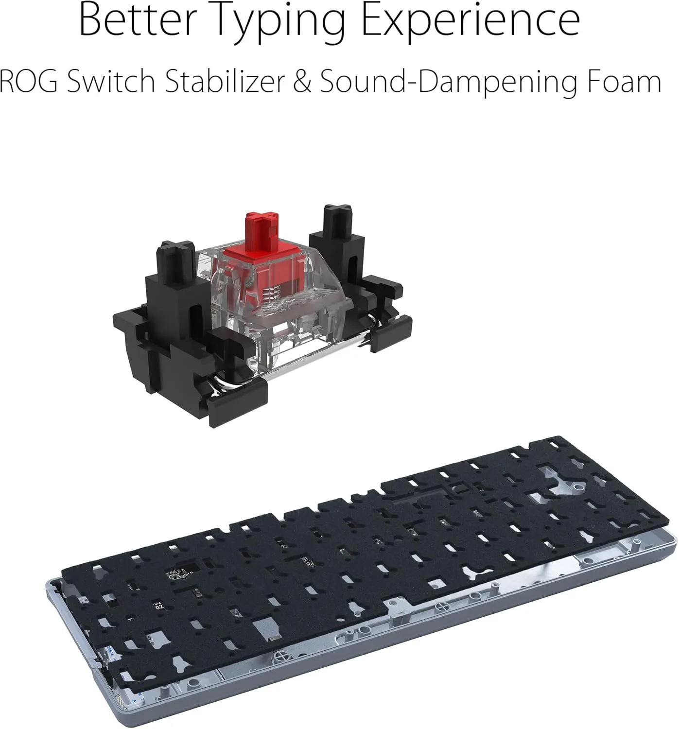ASUS ROG Falchion Ace 65% RGB Compact Gaming Mechanical Keyboard, Lubed ROG NX Brown Switches & Switch Stabilizers, Sound-Dampening Foam, PBT Keycaps, Wired with KVM, Three Angles, Cover Case-White