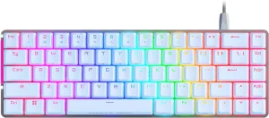 ASUS ROG Falchion Ace 65% RGB Compact Gaming Mechanical Keyboard, Lubed ROG NX Brown Switches & Switch Stabilizers, Sound-Dampening Foam, PBT Keycaps, Wired with KVM, Three Angles, Cover Case-White