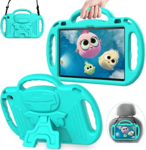 AVAWO Kids Case for Fire HD 10 & HD 10 Plus Latest Model Tablet (13th/11th Generation 2023/2021 Release), with Shoulder Strap, Lightweight Shockproof Handle, Turquoise