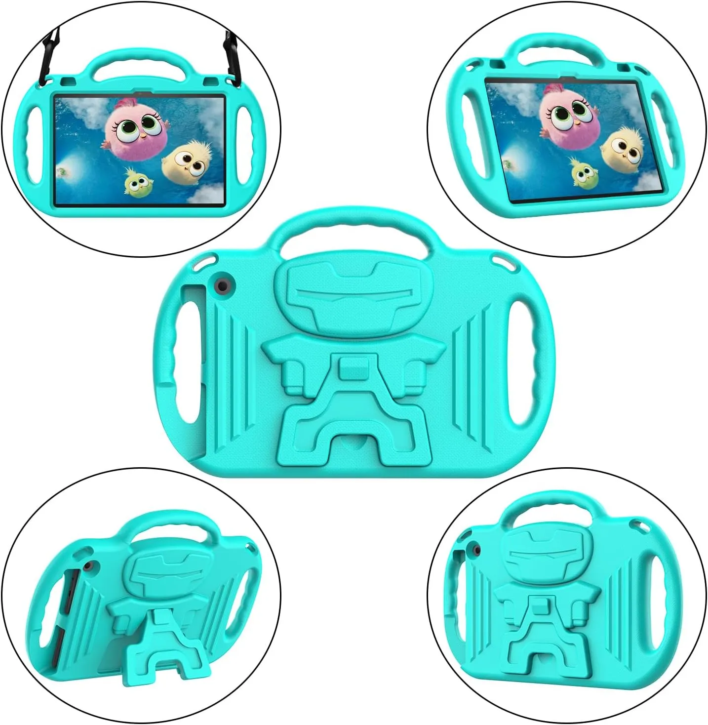 AVAWO Kids Case for Fire HD 10 & HD 10 Plus Latest Model Tablet (13th/11th Generation 2023/2021 Release), with Shoulder Strap, Lightweight Shockproof Handle, Turquoise