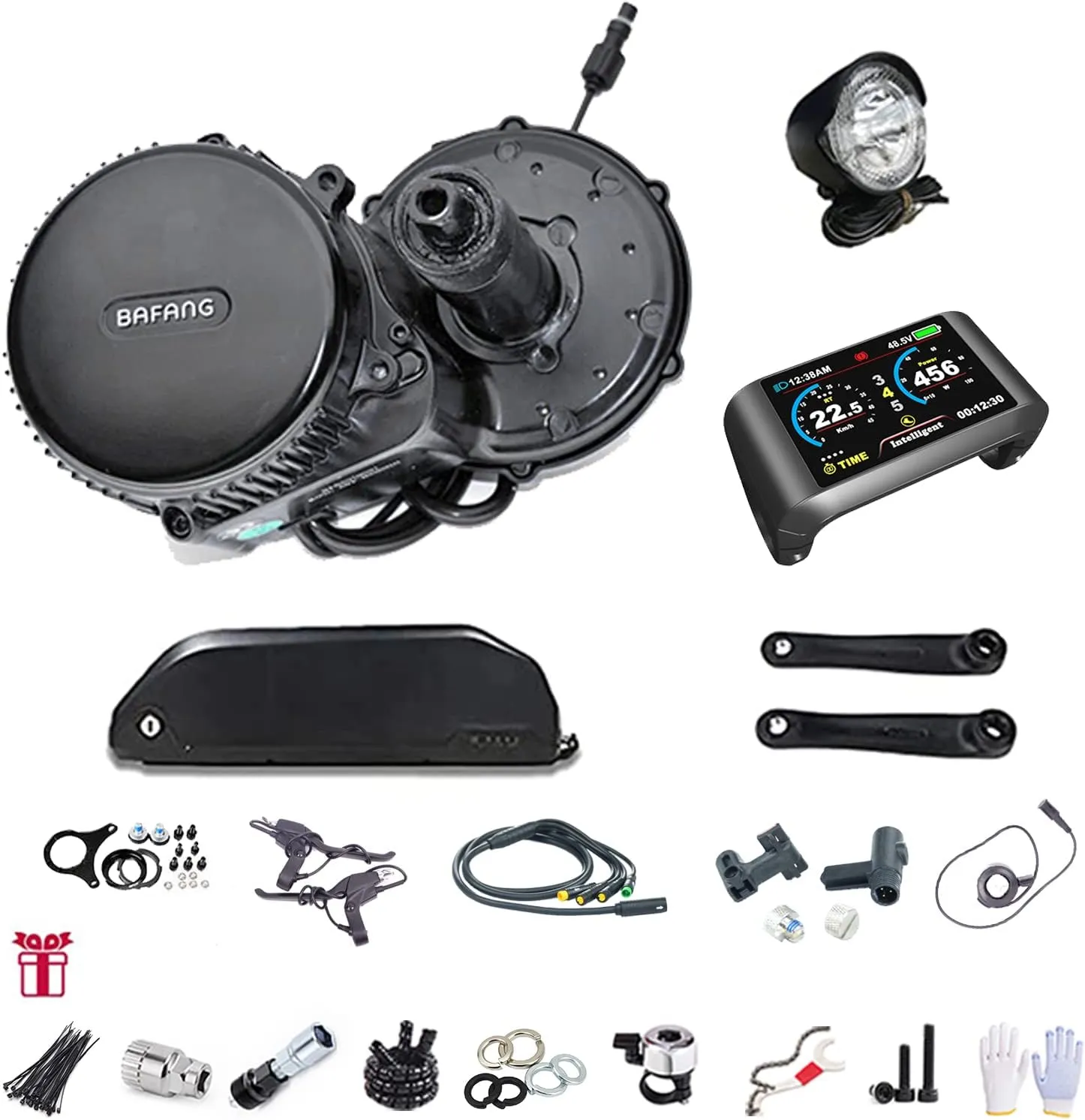 BAFANG BBSHD 48V/52V 500W 750W 1000W Mid Drive Kit with Battery Optional BBS01 BBS02 8FUN DIY Conversion Kit with LCD Display & Chainring Mountain Bike, Road Bike
