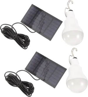 Balacoo 2pcs Solar Powered Camping Light Rechargeable Solar Light Bulbs for Indoor Outdoor Use for Garden Patio Hiking Fishing and Emergency Situations