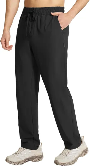 baleaf Men's Hiking Pants Quick Dry Water Resistant Lightweight Elastic Waist Outdoor Cargo Sweatpants with Zip Pockets