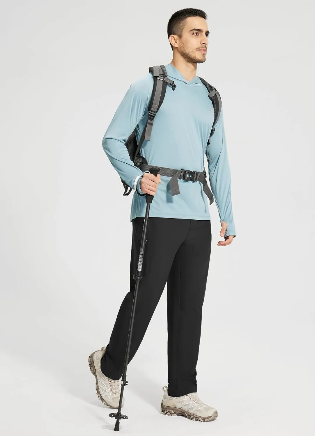 baleaf Men's Hiking Pants Quick Dry Water Resistant Lightweight Elastic Waist Outdoor Cargo Sweatpants with Zip Pockets