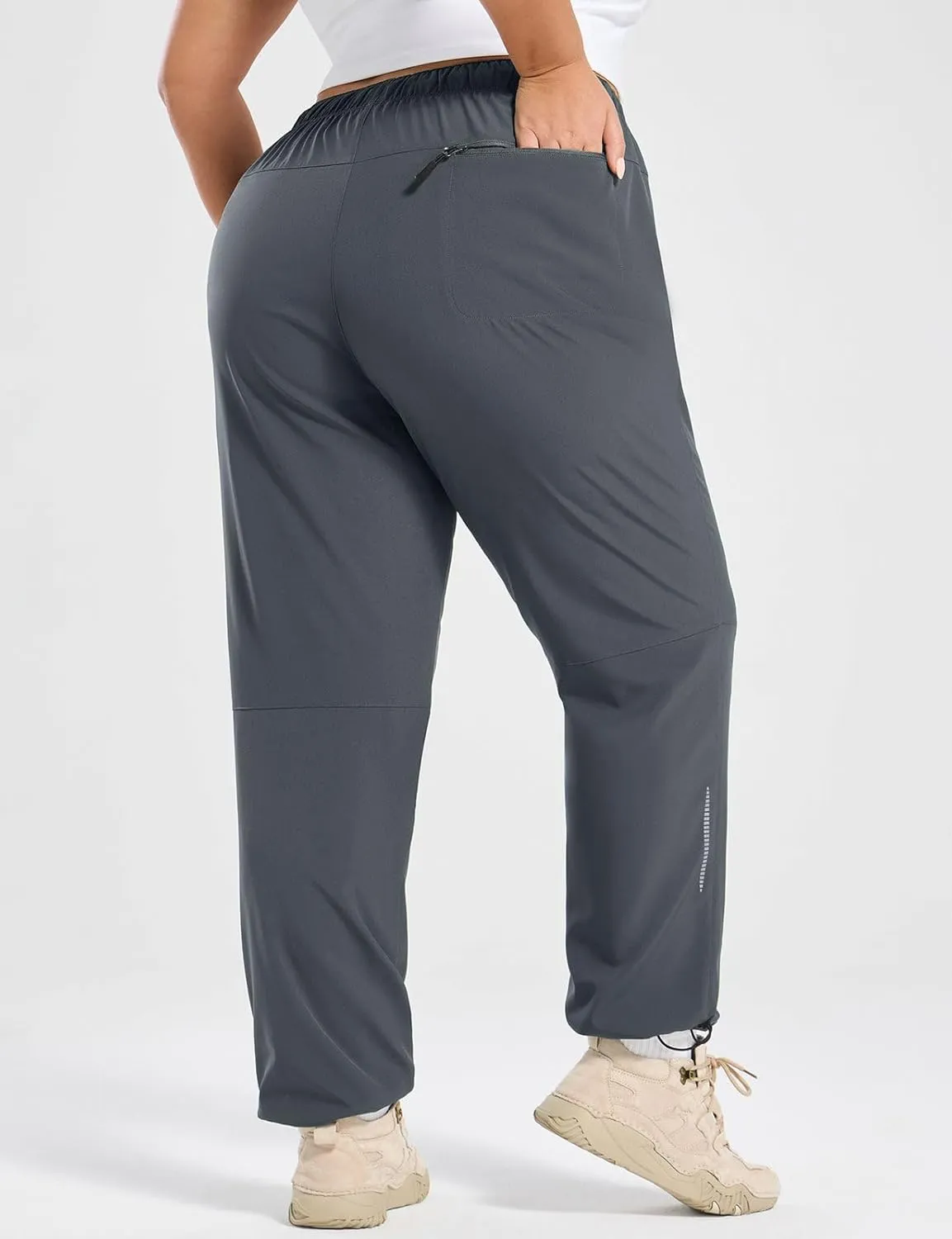 baleaf Plus Size Pants for Women Hiking Cargo Water Resistant UPF 50  Cargo Joggers Zipper Pockets