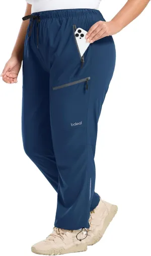 baleaf Plus Size Pants for Women Hiking Cargo Water Resistant UPF 50  Cargo Joggers Zipper Pockets