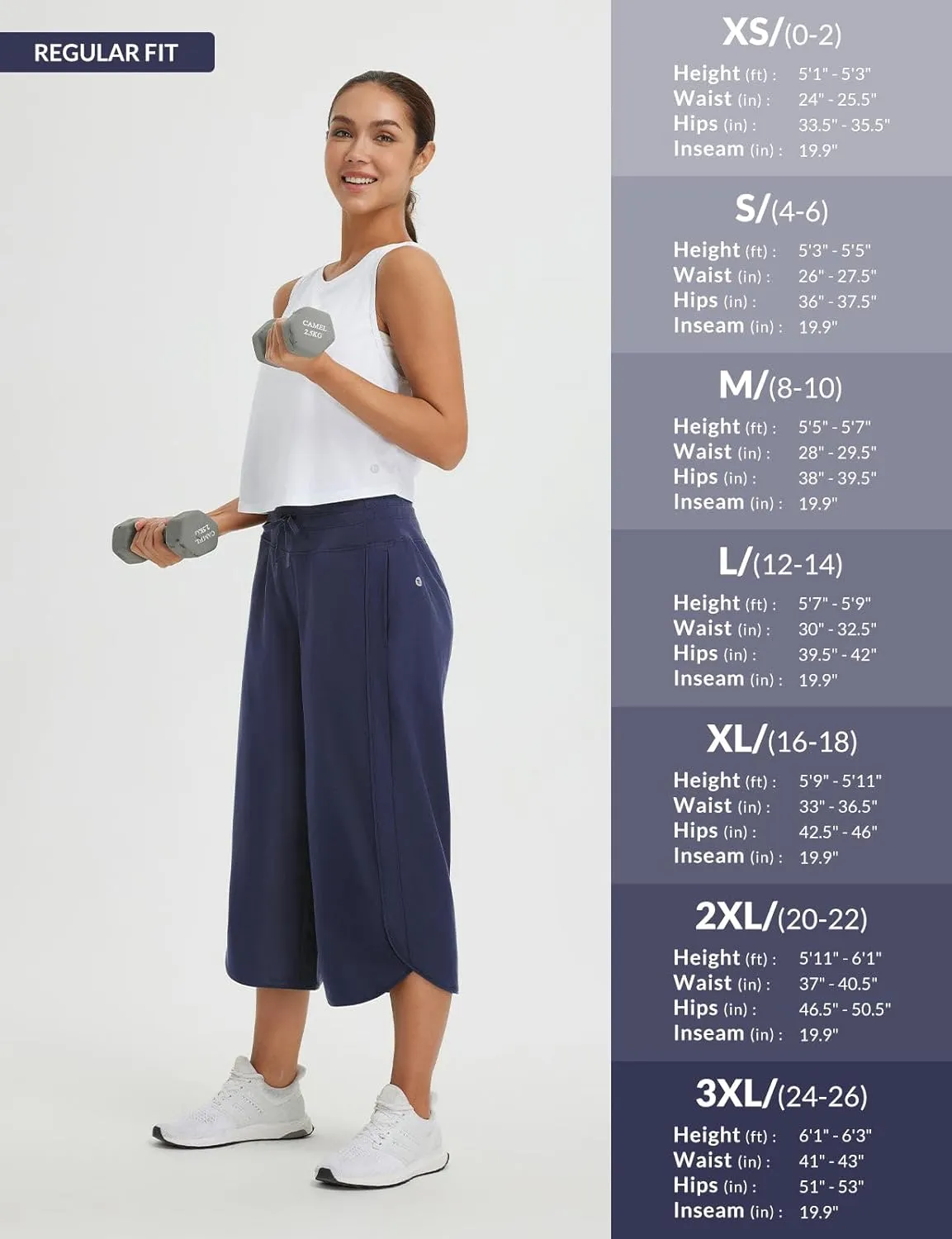 baleaf Women's Capri Pants Wide Leg Athletic Yoga Capris with Pockets Quick Dry Hiking Pants Loose Lounge Summer UPF 50 