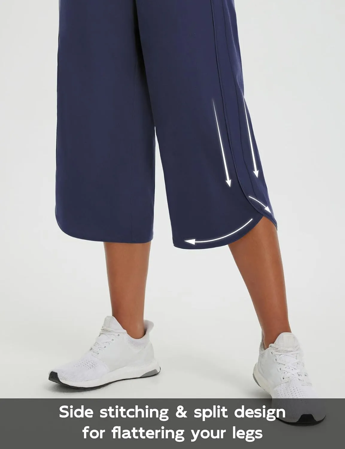baleaf Women's Capri Pants Wide Leg Athletic Yoga Capris with Pockets Quick Dry Hiking Pants Loose Lounge Summer UPF 50 